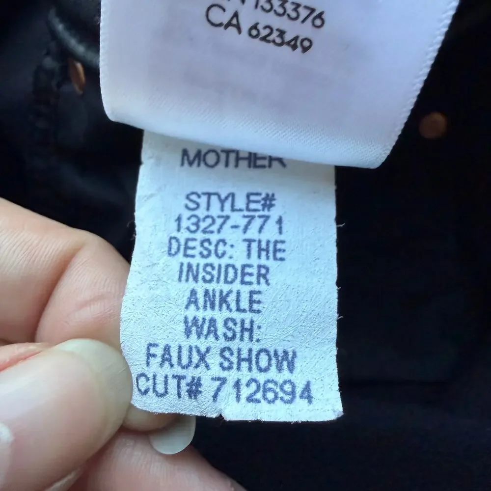 Mother The Insider Ankle in Faux Show Black Size 29 - Picture 8 of 8